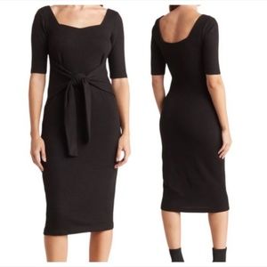 Socialite Black Ribbed Midi Sweater Dress | Size L